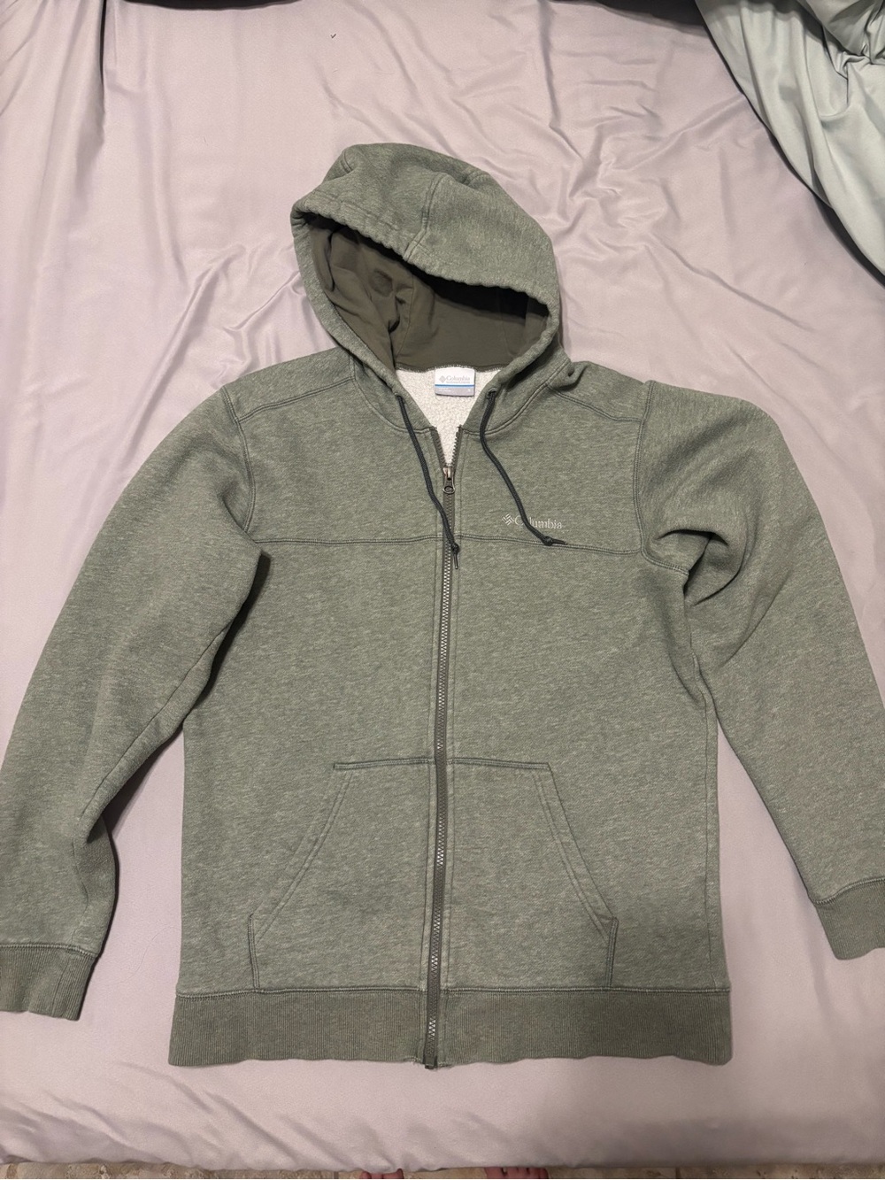 Columbia womens Olive Green Full-Zip Hoodie Sweater